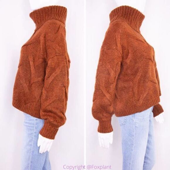 NEW‎ Madewell Somervell Modern Cable Turtleneck Sweater, size XXS - Picture 7 of 16